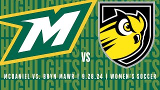 McDaniel Womens Soccer Highlights  92824 vs Bryn Mawr [upl. by Elvia]