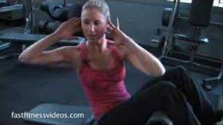 Bicycle on Decline Bench  Katie Butlers Back to Basics Gym and Personal Trainer Fitness Video [upl. by Niuqauj]