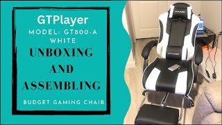 GTRacing Chair Assembling  Model GTPlayer GT800A  White Massager chair [upl. by Jacobsen]