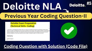 Deloitte Previous Year Coding Question  Deloitte NLA Coding Question with Answer  PART5 [upl. by Ferdinand]