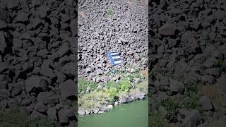 Guy base jumps off the Perrine Memorial Bridge in Twin Falls Idaho with an inflatable boat [upl. by Cummine468]