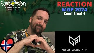 🇳🇴 NORWAY  REACTION MGP 2024  Semi Final 1 Eurovision 2024 [upl. by Meehyrb]