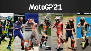 Crash amp Bike Retrieval MotoGP 21 Compilation 🔥  First Impression Bike Retrieval MotoGP21 Gameplay [upl. by Nicolai385]