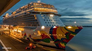 NORWEGIAN ENCORE  start of the first journey from Bremerhaven  4K [upl. by Airetnahs]