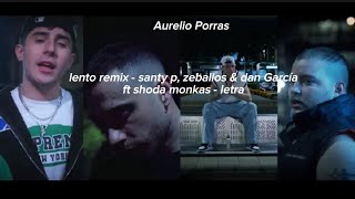 LENTO REMIX  SANTY P ZEBALLOS amp DAN GARCÍA FT SHODA MONKAS  letra [upl. by Bleier]