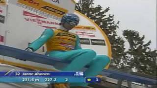 Janne Ahonen  240m crash  Planica 2005 [upl. by Nicram]