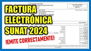 Cómo emitir una Factura Electrónica 2024  SUNAT [upl. by Doble823]