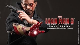 Hot toys  MMS209  鋼鐵人3 東尼史塔克 技師裝備版 Iron Man 3 16th scale Tony Stark The Mechanicfull HD [upl. by Ecidnarb971]