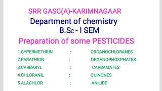 PREPARATION OF PESTICIDES CYPERMETHRINCHLORANILPARATHIONCARBARYLALACHLOR [upl. by Euqnom]