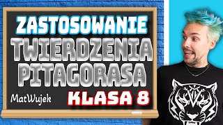 ZASTOSOWANIE TWIERDZENIA PITAGORASA  matwujek E8 [upl. by Haven]