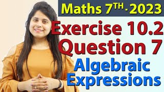 Q 7 Ex 102  Algebraic Expressions  Chapter 10  Maths Class 7th  NCERT New Syllabus 2023 CBSE [upl. by Raimondo]