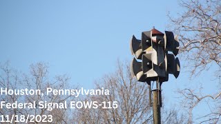 Houston Pennsylvania  Federal Signal EOWS115 Siren Test  2 Minute HiLo  11182023 [upl. by Nedyrb]