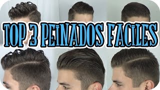 ✄ TOP3 Peinados Faciles Hombres DIY Rapidos Sencillo Perfecto Para Fiesta Curso Tutorial Paso a Paso [upl. by Yesnikcm]