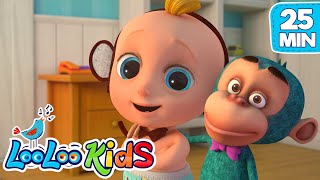 🐒 Five Little Monkeys  S3EP48 Kindergarten Fun Highlights Compilation  LooLoo Kids Songs for Kids [upl. by Emiatej]