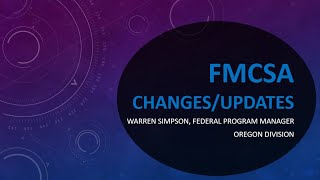 2020 FMCSA Regulation Changes  2020 Trucking Safety and Compliance Conference [upl. by Swann]