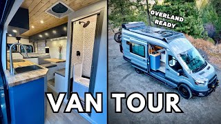 VAN TOUR  Transit Van Converted to Trail Ready Tiny Home for VAN LIFE [upl. by Axel358]