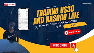 Trading US30 AND NASDAQ LIVE HOW TO GROW AN ACCOUNT AT 1630 [upl. by Anatlus]