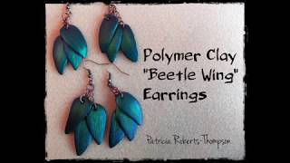 Polymer Clay quotBeetle Wingquot Earrings [upl. by Madra]