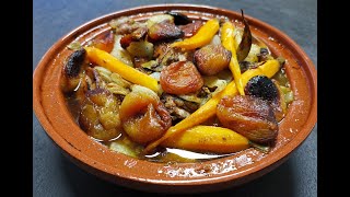 TUTO 8 UN TAJINE MAROCAIN AU POULET ABRICOTS SECS ET ÉPICES DOUCES [upl. by Nhguahs]