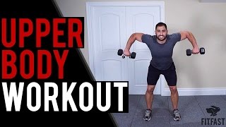 Total Upper Body Dumbbell Home Workout  Get Chiseled Arms Chest Shoulders amp Upper Back [upl. by Nnaarual]