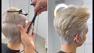 Short Pixie Haircut and Hairstyle for women  Very Short layered cutting tips amp techniques [upl. by Yht]