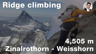 Zinalrothorn Weisshorn integral traverse [upl. by Ahcsatan]