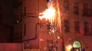 ELECTRICAL WIRES FIRE STARTED BY LARGER 3RD ALARM FIRE ON TIFFANY ST IN MORRISANIA THE BRONX NYC [upl. by Alysa]