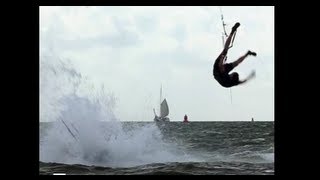 kitesurf big crash compilation [upl. by Nnylyrehc]