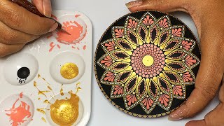 Mandala Art Dot Painting Rocks Tutorial Painted Stones for Beginners How To Drawing Satisfying Video [upl. by Sianna]