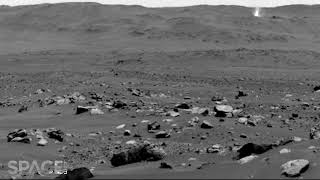 Perseverance rover captures Martian dust devil traveling at 12 mph [upl. by Llatsyrk]