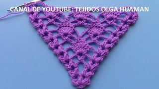 Punto para chales ARAÑITAS PEQUEÑAS a crochet paso a paso en tutorial [upl. by Osnofledi]