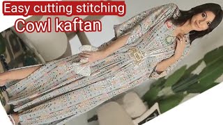 stylish long kaftan cutting stitchinghow to make cowl kaftankaftan dresskaftan cutting [upl. by Jair]