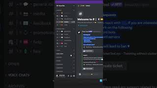Discord Ticket Button Bot  No Watermark shorts [upl. by Stuckey998]
