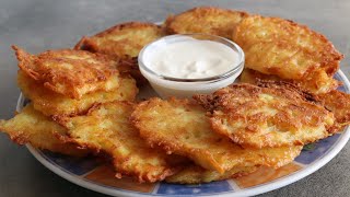 Einfaches KARTOFFELPUFFER Rezept  Knusprige REIBEPLÄTZCHEN  LeckerTV [upl. by Laurence]