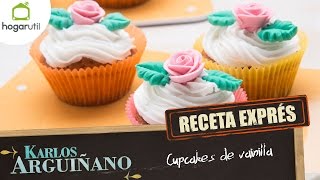 Receta Exprés Cupcakes de vainilla [upl. by Ynolem]