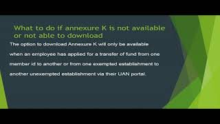 What is annexure K transfer of PF from one company to another exempted establishment to unexmpted [upl. by Littell995]