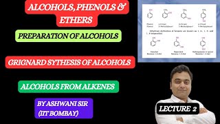 PREPARATION OF ALCOHOLS FROM ALKENES amp GRIGNARD REAGENT ALCOHOL  PHENOL ETHER CHEMISTRY CLASS 12 [upl. by Ahsinut123]