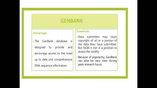 Nucleotide sequence databasesbilogical databases EMBL Genbank Unigene [upl. by Dorcas]