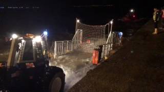 Porthcawl RNLI recover their Atlantic 85 lifeboat by net recovery [upl. by Garlen]