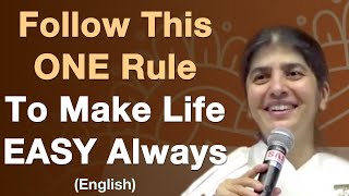 Follow This ONE Rule To Make Life EASY Part 2 English BK Shivani [upl. by Alver371]