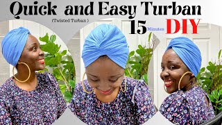 How To Sew A Quick And Easy Turban Hat  DIY Twisted Turban Tutorial [upl. by Mosira]