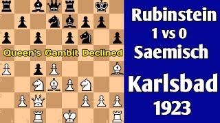 Rubinstein vs Saemisch  Karlsbad 1923 chess [upl. by Zaraf]