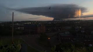 Linwood Fire Towering smoke cloud casts darkness over the area  WooGlobe [upl. by Beilul461]