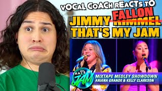 Vocal Coach Reacts to Ariana Grande amp Kelly Clarkson on Thats My Jam [upl. by Nylaret]