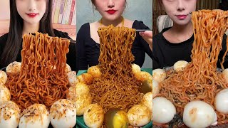 Chinese MukbangSpicy Noodles and Boiled Eggs [upl. by Setiram]