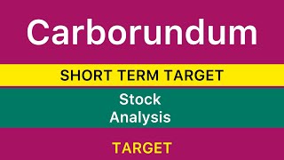 CARBORUNDUM SHARE TARGET 💹 CARBORUNDUM UNIVERSAL SHARE NEWS TARGET ANALYSIS BIG UPDATE 07092024 [upl. by Ahsiele]