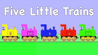 Five Little Trains  TRAIN SONG  COUNTING SONG  NURSERY RHYME  RainbowRabbit  Official Video [upl. by Pax297]