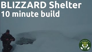 Snow Storm Shelter Build in 10 minutes  during a whiteout blizzard [upl. by Ellebasi720]