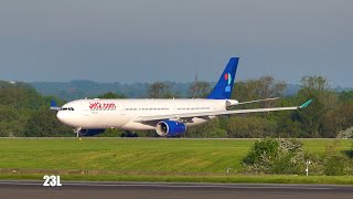 Stunning JET2 Season Lease World2fly Portugal CSWFP Airbus A330343 LS875 Manchester MAN  Faro FAO [upl. by Arreik372]