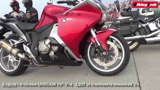 Honda VFR 1200F Walkaround amp Akrapovic Exhaust Note  BikingTech [upl. by Etterual]